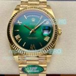 ARF Swiss Copy Rolex Day-Date 40mm Gain Weight Green-Gold President Watch 